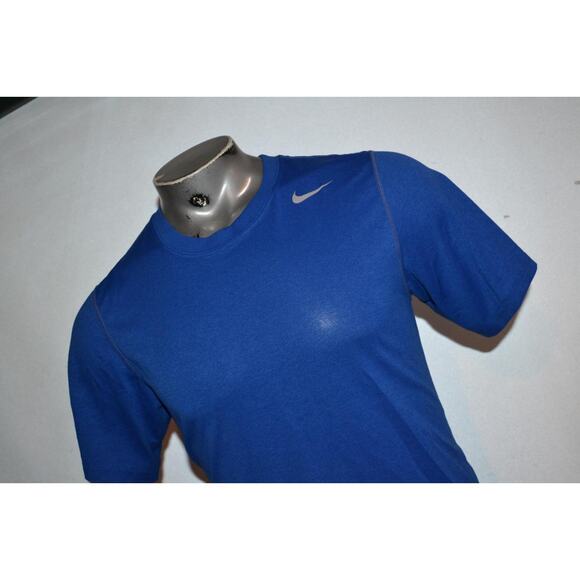 29166 Nike Gym Shirt Workout Blue Polyester Size Small Dri-Fit Mens - Picture 1 of 6